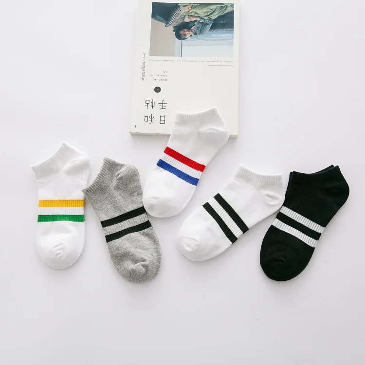 

Top Quality Student Oudoor Sport Cycling Socks Cotton Two Lines Socks Slippers 5 Colors