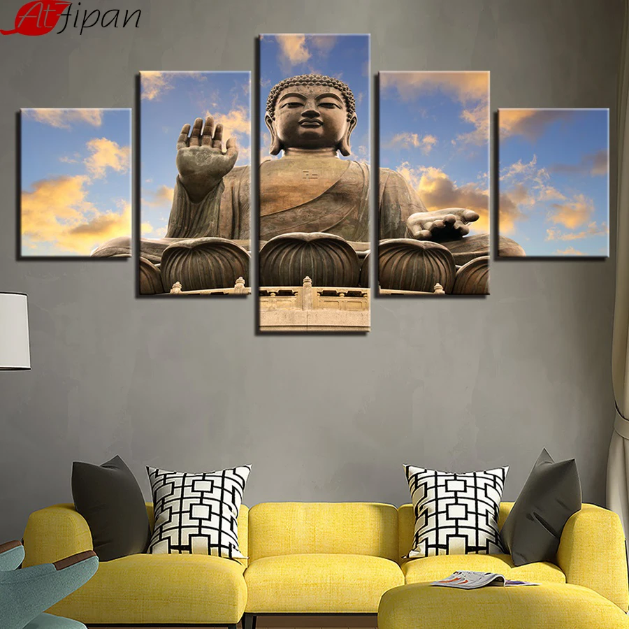 AtFipan 5 Panel Buddha Print Painting For Living Room Home Decoration Cuadros Pictures Poster Framed High Quality Canvas Paints
AtFipan 5 Panel Buddha Print Painting For Living Room Home Decoration Cuadros Pictures Poster Framed High Quality Canvas Paints