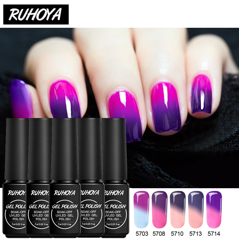 Ruhoya 7ml Gel Nail Polish Semi Permanent Temperature Changing Gel Lacquer All for Nails and Manicure Gel Nail Design
Ruhoya 7ml Gel Nail Polish Semi Permanent Temperature Changing Gel Lacquer All for Nails and Manicure Gel Nail Design