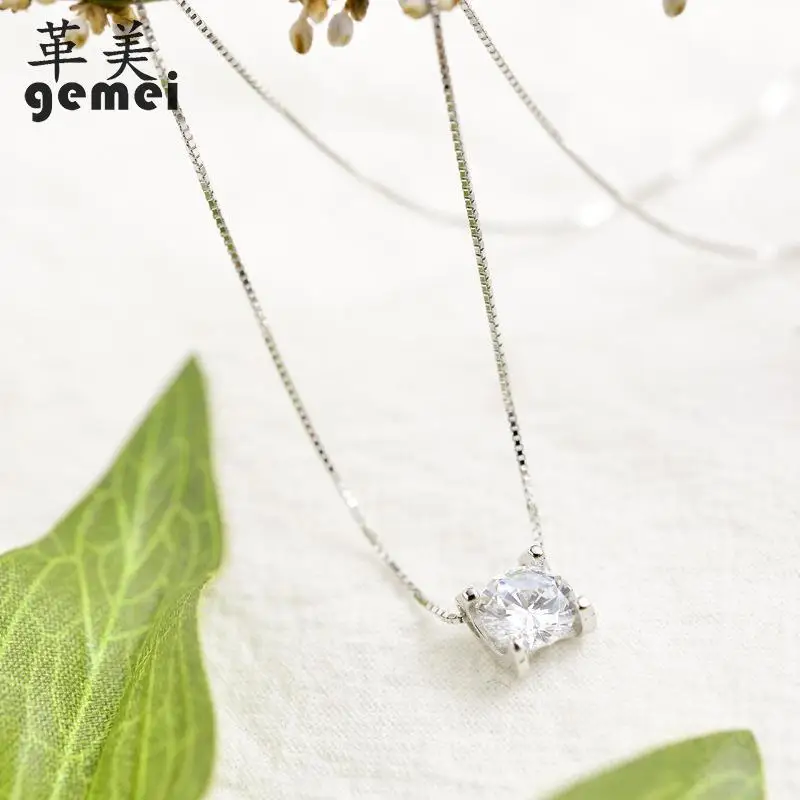 Gemei 100% 925 Sterling Silver Exquisite Round Cubic Zirconia Necklaces & Pendants For Women Simple Fashion Party Jewelry
Gemei 100% 925 Sterling Silver Exquisite Round Cubic Zirconia Necklaces & Pendants For Women Simple Fashion Party Jewelry