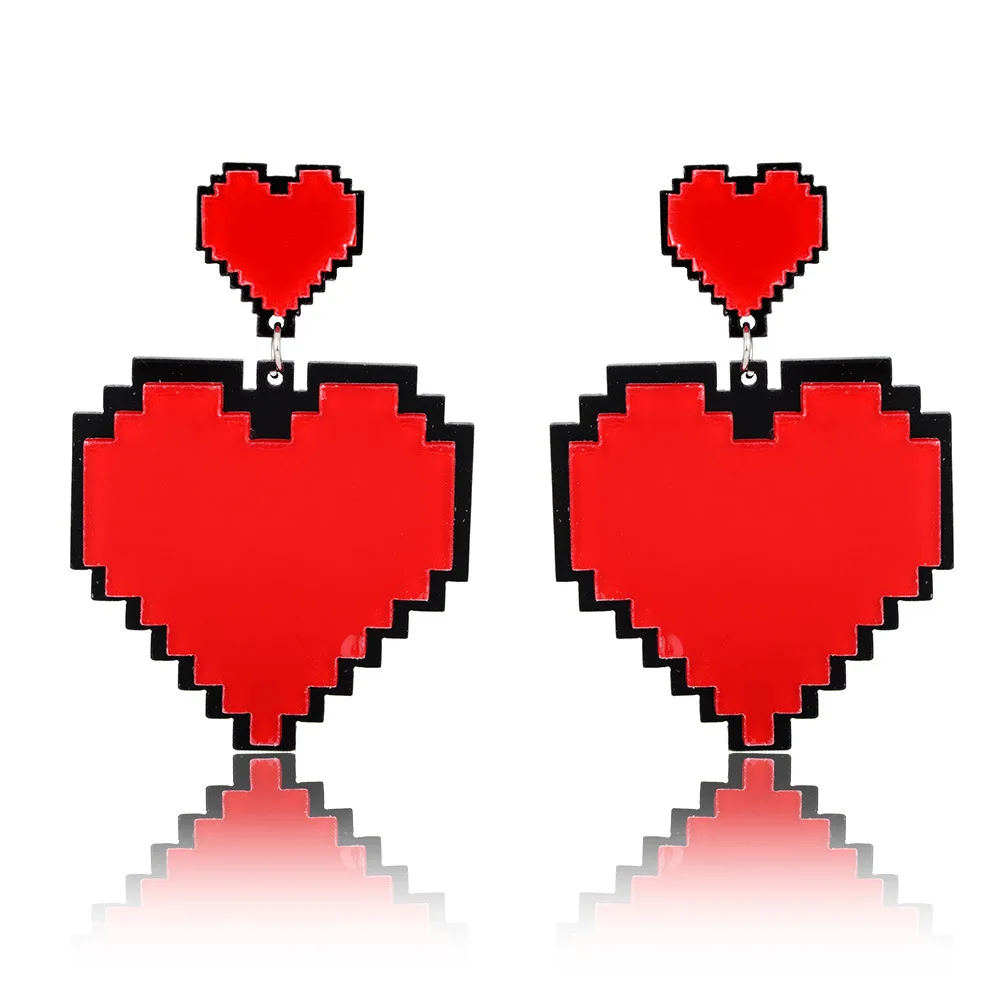 Creative Red Acrylic Heart Drop Earrings For Women brincos Big Double Heart Long Dangling Earring Classic Jewelry Wholesale
Creative Red Acrylic Heart Drop Earrings For Women brincos Big Double Heart Long Dangling Earring Classic Jewelry Wholesale