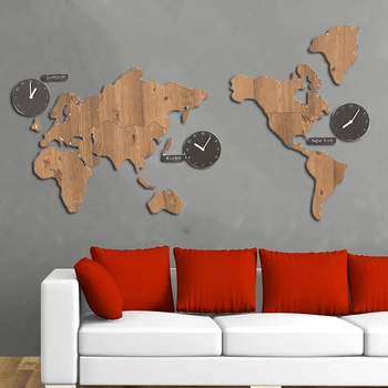 Creative Map Shaped Wall Clock DIY Stitching Wood Large Wall Watch for Living Room Personality Decoration Mute Hanging Clocks
Creative Map Shaped Wall Clock DIY Stitching Wood Large Wall Watch for Living Room Personality Decoration Mute Hanging Clocks