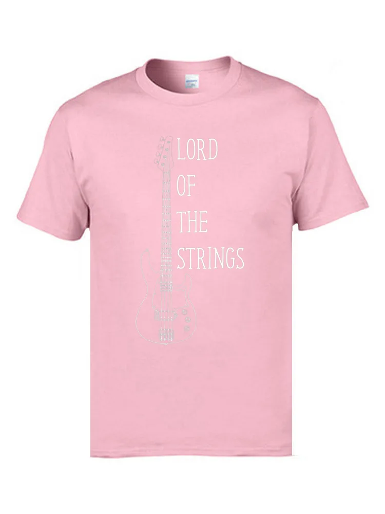 New Coming Mens T Shirts Round Neck Short Sleeve 100% Cotton Group Tops T Shirt Europe Tee-Shirt Wholesale Lord Of The Strings Electric Guitar T Shirt 777 pink