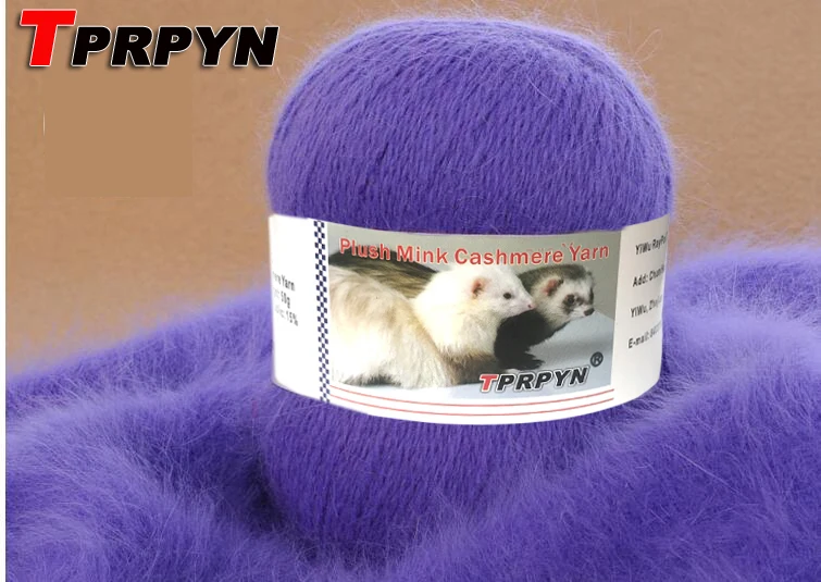 TPRPYN 2 шт. = 100 г норковая трикотажная пряжа роскошный мех пушистая кашемировая для