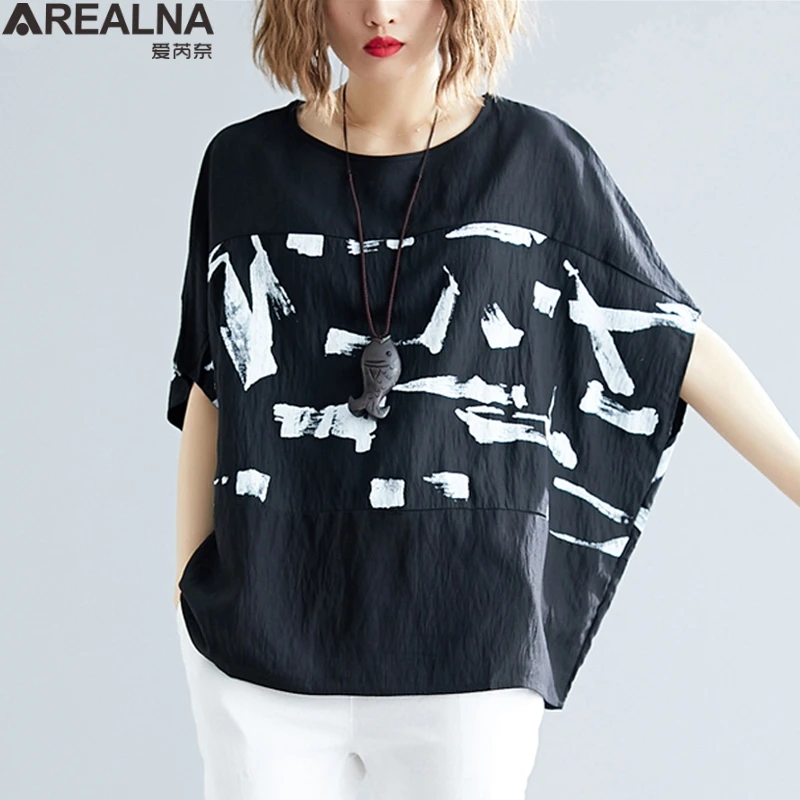2019 Summer Plus Size Women T-Shirts Cotton Lady Tops Tees Big Size Vintage Female Print Spliced Loose Batwing Shirts 5XL 6XL
2019 Summer Plus Size Women T-Shirts Cotton Lady Tops Tees Big Size Vintage Female Print Spliced Loose Batwing Shirts 5XL 6XL