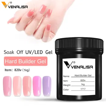 

Venalisa supply Venalisa 1kg nail art transparent clear white pink camouflage color uv/led hard jelly builder nail extend gels