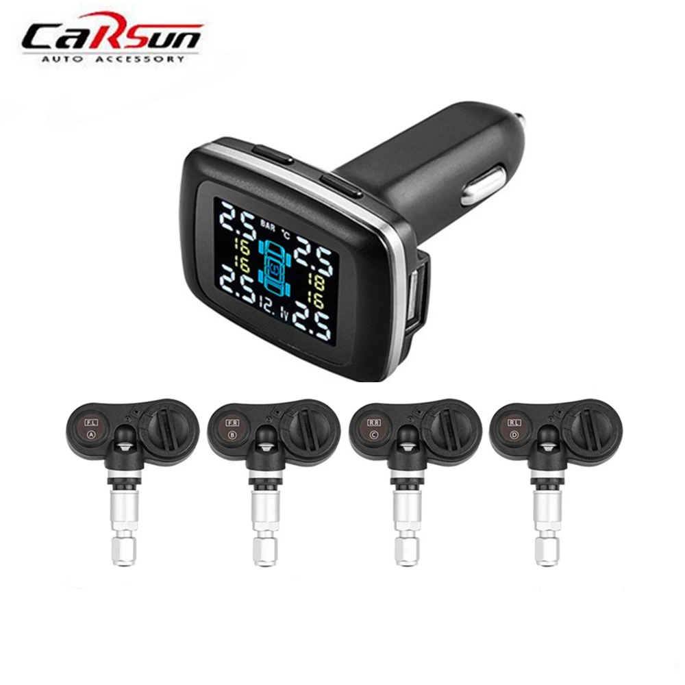 Car TPMS Tyre Pressure Monitoring System 4 Internal Sensors Smarter Lighter USB Charging Diagnostic-tool Bar PSI Detector
Car TPMS Tyre Pressure Monitoring System 4 Internal Sensors Smarter Lighter USB Charging Diagnostic-tool Bar PSI Detector