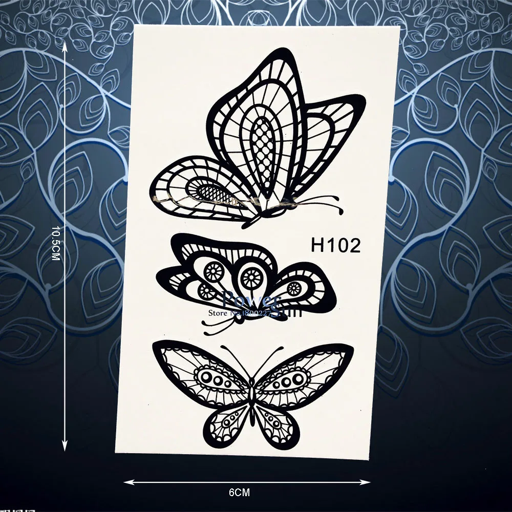 Black Lace Butterfly Temporary Tattoo Stickers For Women Arm Shoulder Decals Waterproof Body Leg Art Henna Tattoo Stickers PH102
Black Lace Butterfly Temporary Tattoo Stickers For Women Arm Shoulder Decals Waterproof Body Leg Art Henna Tattoo Stickers PH102