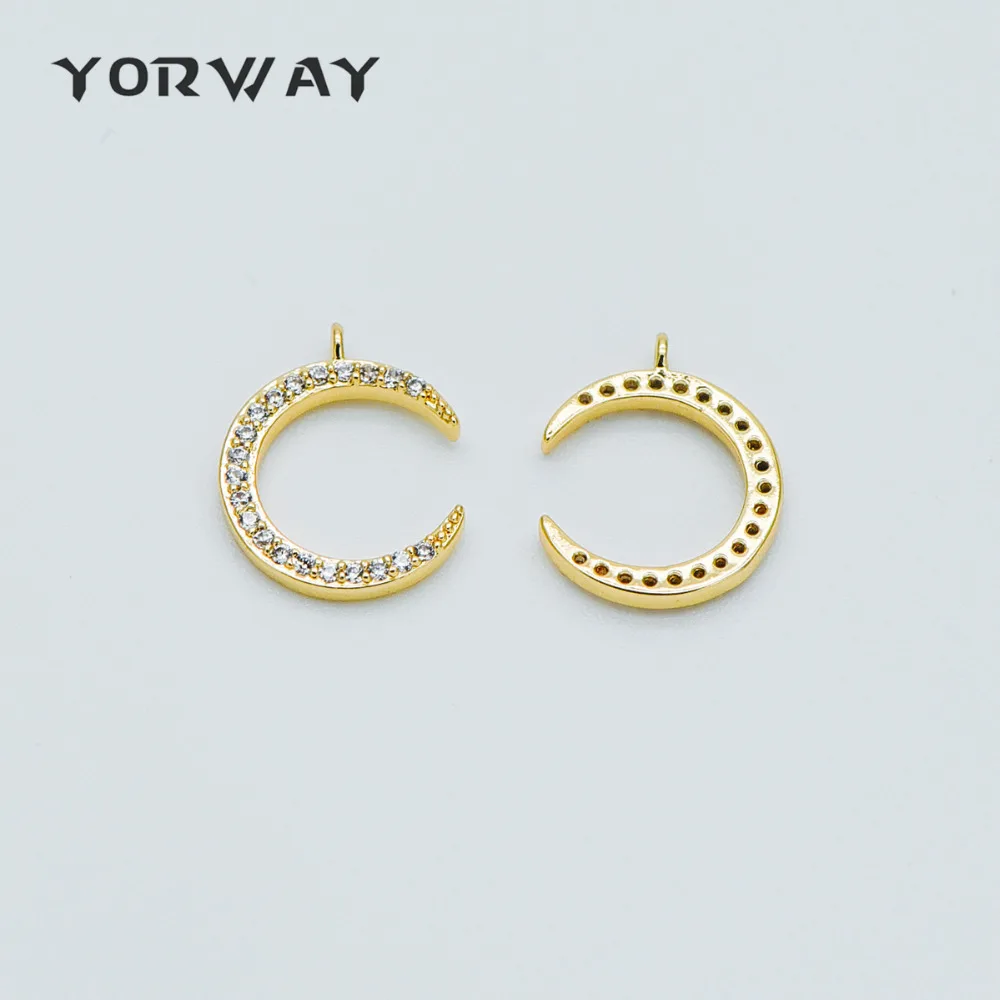 4pcs/lot CZ Paved Gold Moon Charms 14x11mm, Real Gold plated Brass, Half Moon Ring Pendants (GB-379)
4pcs/lot CZ Paved Gold Moon Charms 14x11mm, Real Gold plated Brass, Half Moon Ring Pendants (GB-379)