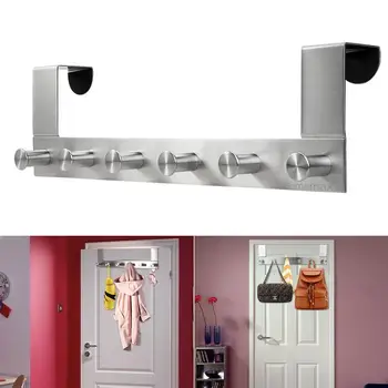 Multi Functional Stainless Steel Wall Mounted Hook Rack Hook Rail Coat Rack with 6 Hooks Home Storage Organization
Multi Functional Stainless Steel Wall Mounted Hook Rack Hook Rail Coat Rack with 6 Hooks Home Storage Organization