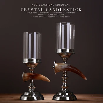 Horn Candlestick Wedding Candelabra Glass Candle Holder Small Tealight Candle Stand Nordic Decoration Home WZF235
Horn Candlestick Wedding Candelabra Glass Candle Holder Small Tealight Candle Stand Nordic Decoration Home WZF235