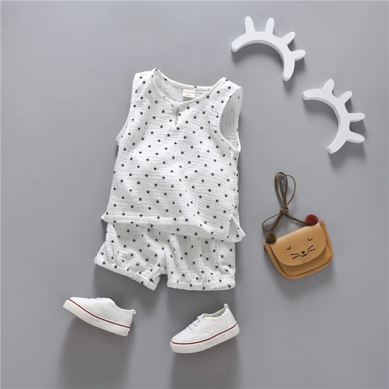 Baby Boys Clothes 2018 Summer Style Beach Star Tree Print Casual Sport Suit 2Pcs Sets T Shirt + Shorts Baby Girls Clothes Set 22
