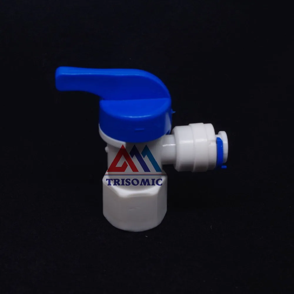 Plastic Ball Valve 1/4" quick fitting and 1/4" BSP thread RO Water Reverse Osmosis System L type pressure barrel valve valve
Plastic Ball Valve 1/4" quick fitting and 1/4" BSP thread RO Water Reverse Osmosis System L type pressure barrel valve valve
