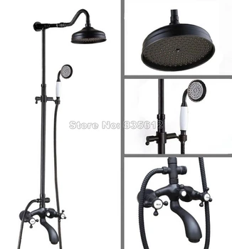 Wall Mounted Black Oil Rubbed Bronze Bathroom Rain Shower Faucet Set / Dual Holder Dual Control Bath Tub Mixer Tap Whg614
Wall Mounted Black Oil Rubbed Bronze Bathroom Rain Shower Faucet Set / Dual Holder Dual Control Bath Tub Mixer Tap Whg614