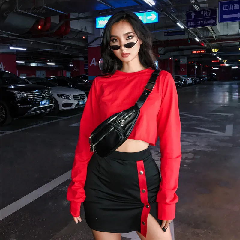 Macheda 2019 Fashion Red O-Neck Long Sleeve Cropped Top Women Solid Tee Ladies Spring Autumn Loose Casual Pullover T Shirts
Macheda 2019 Fashion Red O-Neck Long Sleeve Cropped Top Women Solid Tee Ladies Spring Autumn Loose Casual Pullover T Shirts