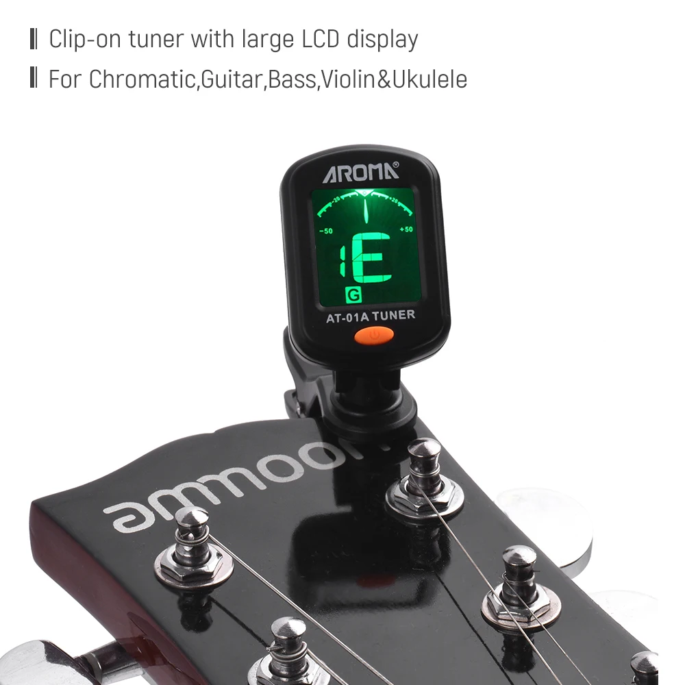 AROMA AT-101 AT-01A Digital Clip-on Electric Guitar Tuner Foldable Rotating Clip High Sensitivity Ukulele Guiatr Accessories
AROMA AT-101 AT-01A Digital Clip-on Electric Guitar Tuner Foldable Rotating Clip High Sensitivity Ukulele Guiatr Accessories