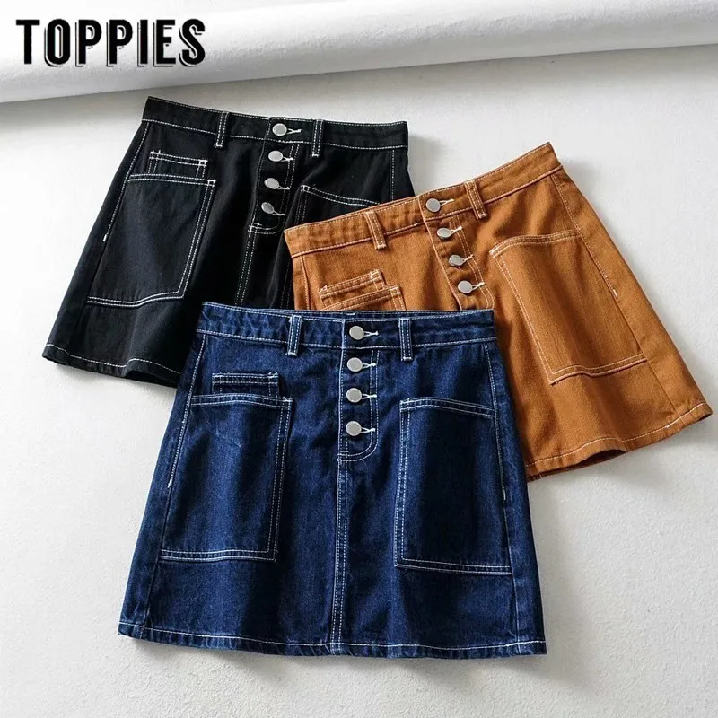 Denim Skirts Womes Sexy Mini Skirts High Waist A Line Faldas Saia Vintage Solid Color Streetwear
Denim Skirts Womes Sexy Mini Skirts High Waist A Line Faldas Saia Vintage Solid Color Streetwear