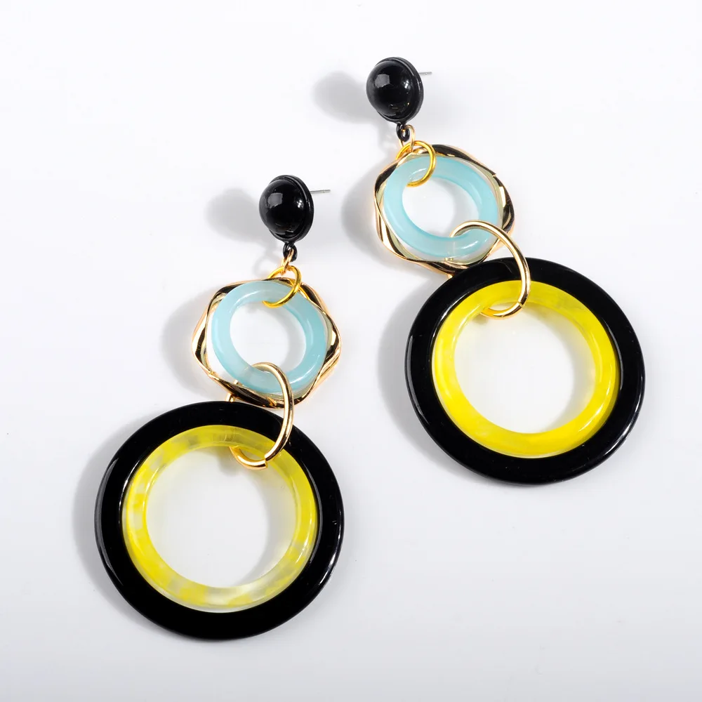 New Fashion Long Double Circle Earrings Bohemian Statement Acrylic Laminated Drop Earrings For Women Wedding Jewelry Bricos Gift
New Fashion Long Double Circle Earrings Bohemian Statement Acrylic Laminated Drop Earrings For Women Wedding Jewelry Bricos Gift