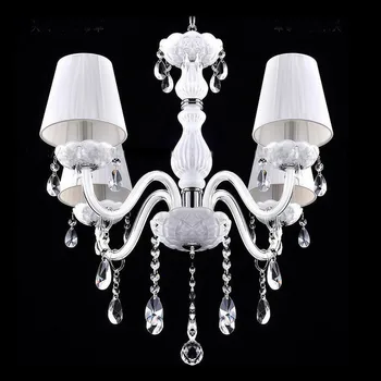 Elegant white fabric shade 4 lights crystal chandeliers lustres pendente de cristal for modern space decoration
Elegant white fabric shade 4 lights crystal chandeliers lustres pendente de cristal for modern space decoration