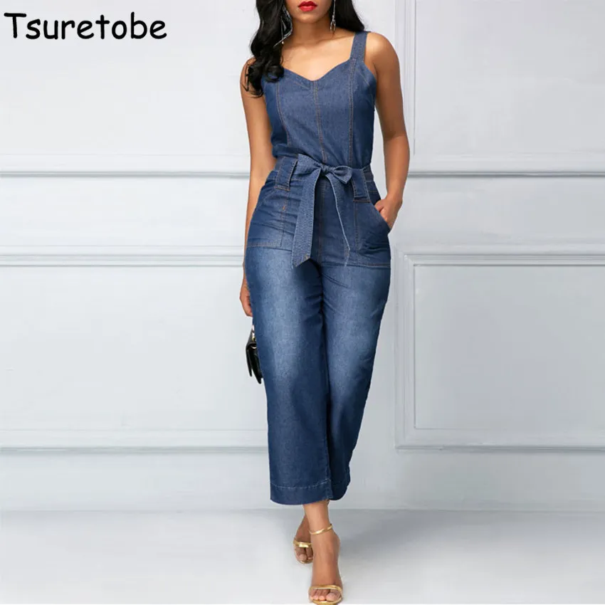 Tsuretobe Summer New Wide Leg Denim Jumpsuit Women Fashion Bandage Bodycon Jumpsuit Spaghetti Strap Sexy Jumpsuit Slim Female
Tsuretobe Summer New Wide Leg Denim Jumpsuit Women Fashion Bandage Bodycon Jumpsuit Spaghetti Strap Sexy Jumpsuit Slim Female