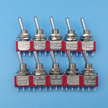 10Pcs SH T8013 3Pin SPDT ON-ON Maintained 2 Position Mini Toggle Switch 3A/250VAC
10Pcs SH T8013 3Pin SPDT ON-ON Maintained 2 Position Mini Toggle Switch 3A/250VAC