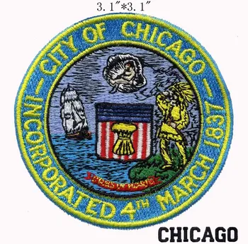 City of Chicago Seal Flag embroidery patch 3.1" wide shipping/small house/different people/strong breeze
City of Chicago Seal Flag embroidery patch 3.1" wide shipping/small house/different people/strong breeze