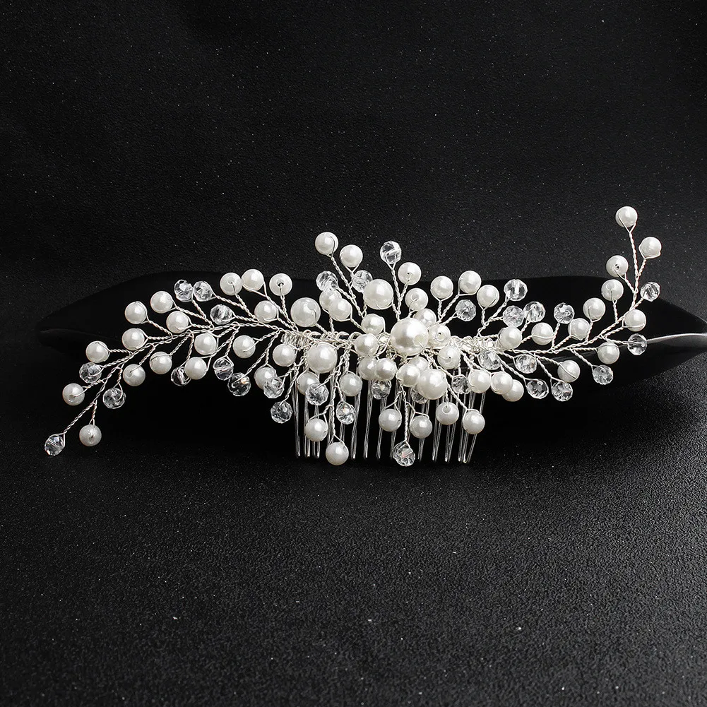 Trendy Crystal Pearl Hair Combs Wedding Bridal Hair Jewelry Ornament Head Piece Decoration Rhinestone Bride Hair Comb
Trendy Crystal Pearl Hair Combs Wedding Bridal Hair Jewelry Ornament Head Piece Decoration Rhinestone Bride Hair Comb