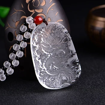 Natural White Crystal Dragon Drop Pendant Necklace Amulet Lucky Pendant Maitreya Auspicious Clear Quartz Jewelry For Women Men
Natural White Crystal Dragon Drop Pendant Necklace Amulet Lucky Pendant Maitreya Auspicious Clear Quartz Jewelry For Women Men
