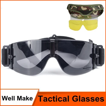 Airsoft Tactical Sunglasses Glasses Black 3 Lens Tactics Goggles Hunting Military Goggles
Airsoft Tactical Sunglasses Glasses Black 3 Lens Tactics Goggles Hunting Military Goggles