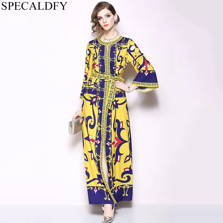 Designer Dresses Runway 2018 High Quality Women Fashion Dress Autumn Spring Luxury Print Long Maxi Dress Plus Size Robe Femme
Designer Dresses Runway 2018 High Quality Women Fashion Dress Autumn Spring Luxury Print Long Maxi Dress Plus Size Robe Femme