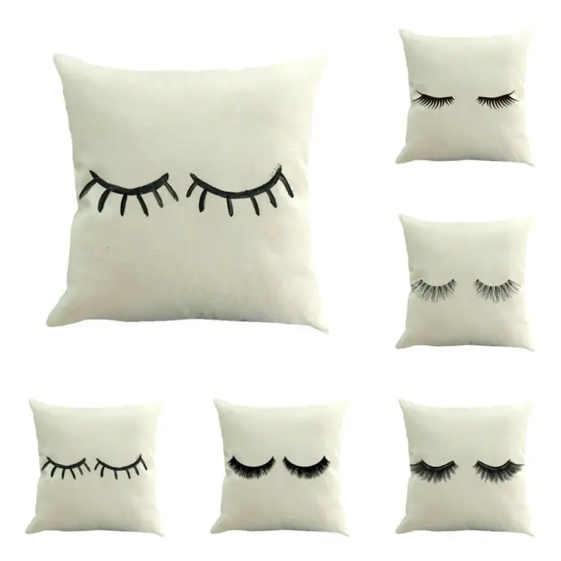 

Hotel Home Decor Funny Eyelash Cushions Covers Lips Decorative Throw Pillow Cover Lashes Pillows Cases All Size 45X45CM #