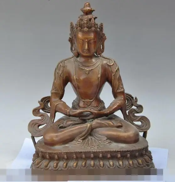 S5269 tibet buddhism pure Purple bronze sakyamuni Shakyamuni Tathagata buddha statue