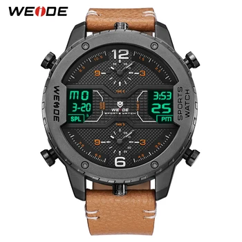 WEIDE Men Watch numeral Digital Calendar Date Quartz Genuine Leather Strap Wristwatch Relogio Masculino Military Casual Watch
WEIDE Men Watch numeral Digital Calendar Date Quartz Genuine Leather Strap Wristwatch Relogio Masculino Military Casual Watch