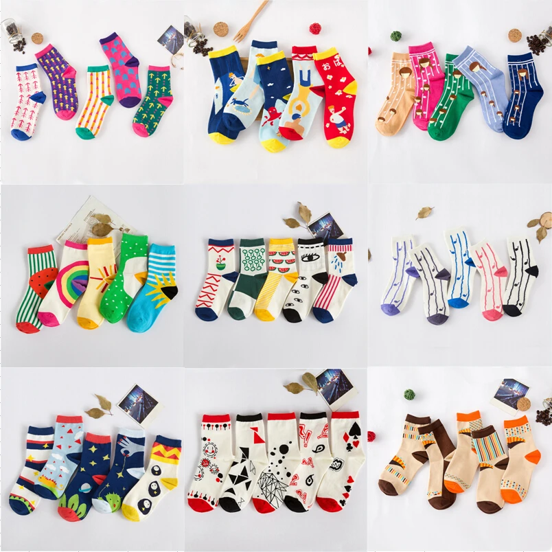 women autumn winter fashion creative cotton socks for woman designer style stripes short socks 5pairs/lot
women autumn winter fashion creative cotton socks for woman designer style stripes short socks 5pairs/lot