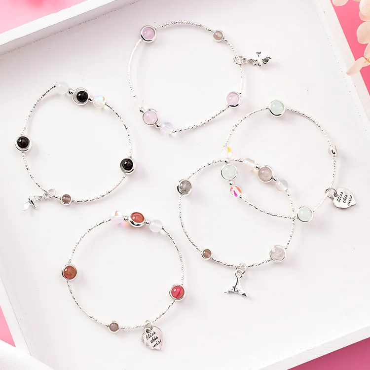 Silver Korean Simple Style Bracelet For Women Fish Tail Heart Shape Beads Trendy Bracelets Round Shape Original Cute Bracelets
Silver Korean Simple Style Bracelet For Women Fish Tail Heart Shape Beads Trendy Bracelets Round Shape Original Cute Bracelets