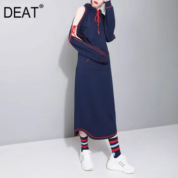Autumn And Winter Off The Shoulder Zippers Full Sleeves Hooded Lace Up Long Sweater Dress Female Vestido WH71401 Big Size
Autumn And Winter Off The Shoulder Zippers Full Sleeves Hooded Lace Up Long Sweater Dress Female Vestido WH71401 Big Size