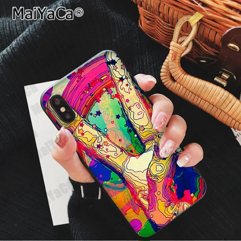 MaiYaCa Hippy Hippie Psychedelic Art Peace Colorful Cute Phone Accessories Case for iPhone 5 5Sx 6 7 7plus 8 8Plus X XS MAX XR