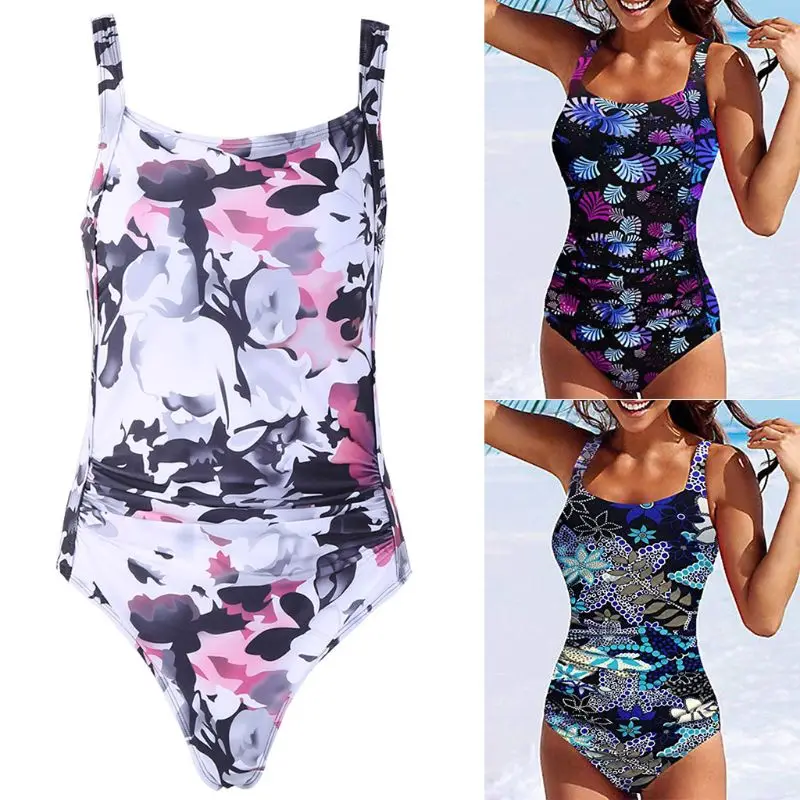 Women Summer One Piece Bikini Push Up Pad Ruched Tummy Control Swimsuit Abstract Colored Floral Printed Backless Bathing Suit
Women Summer One Piece Bikini Push Up Pad Ruched Tummy Control Swimsuit Abstract Colored Floral Printed Backless Bathing Suit