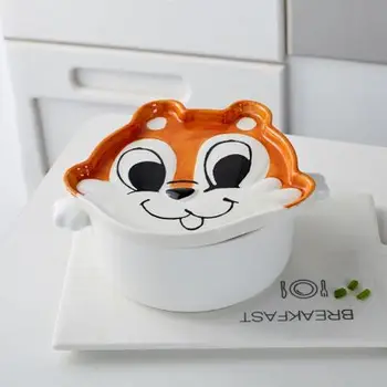Bowls cute Squirre instant noodles bowl with cover Cartoon double ear ceramic soup bowl Creative Japanese style tableware
Bowls cute Squirre instant noodles bowl with cover Cartoon double ear ceramic soup bowl Creative Japanese style tableware