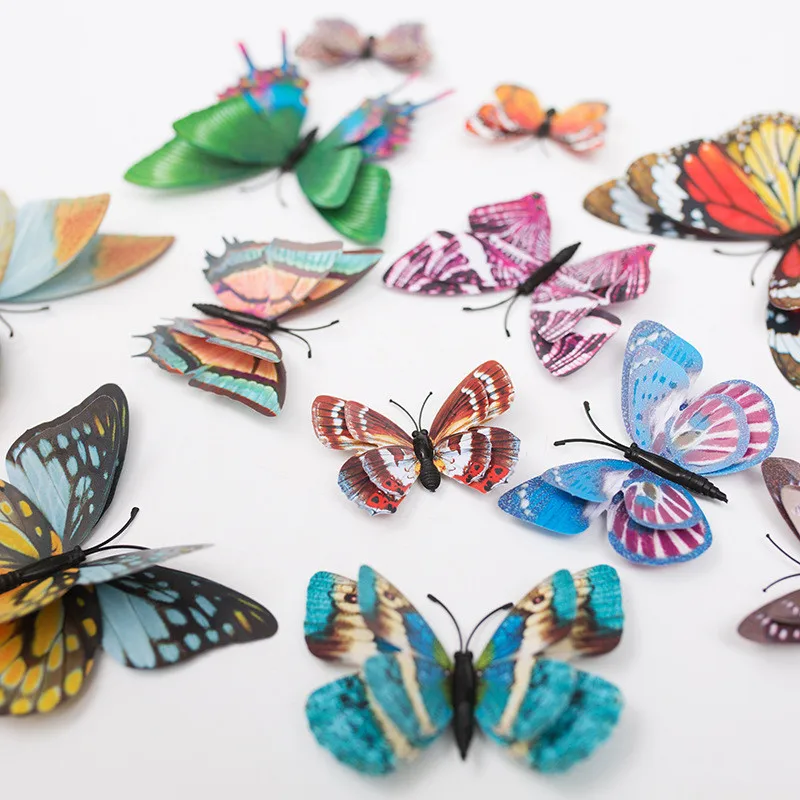 12pcs/set Butterfly Wall Stickers Self-adhesive Double-layer wing 3D Butterflies Bedroom Home Fridage Decoration Dropshipping
12pcs/set Butterfly Wall Stickers Self-adhesive Double-layer wing 3D Butterflies Bedroom Home Fridage Decoration Dropshipping