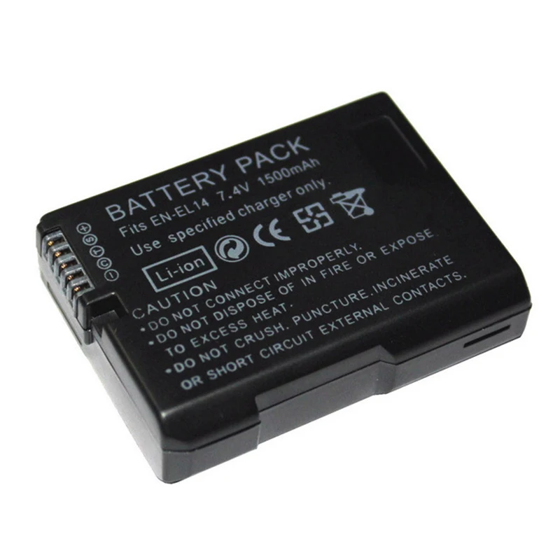 EN-EL14 Lithium Battery 1500mAh 7.4V Digital Rechargeable Camera Battery for Nikon D5300 D5200 D5100 D3200 D3100 D3300 P7000
EN-EL14 Lithium Battery 1500mAh 7.4V Digital Rechargeable Camera Battery for Nikon D5300 D5200 D5100 D3200 D3100 D3300 P7000