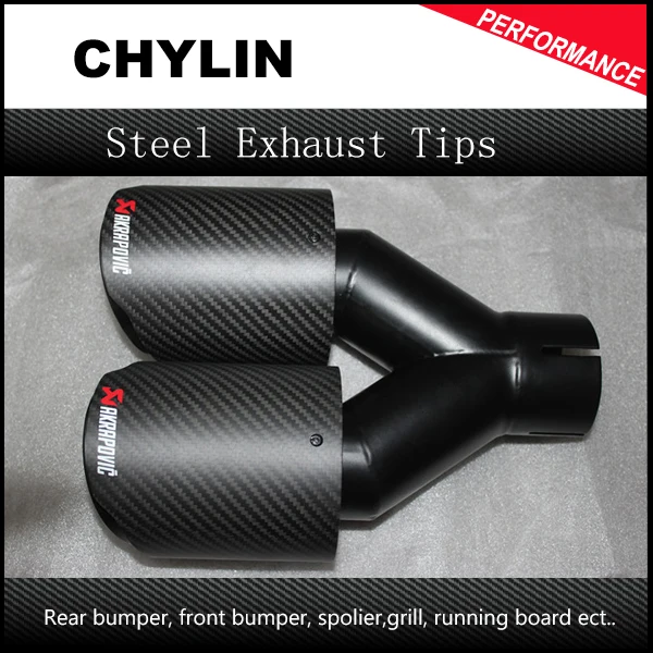 1pcs 2.5inch Inlet (3.5inch Outlet) car styling Akrapovic Carbon Fiber Exhaust Muffler Dual Tips for universal car 
1pcs 2.5inch Inlet (3.5inch Outlet) car styling Akrapovic Carbon Fiber Exhaust Muffler Dual Tips for universal car