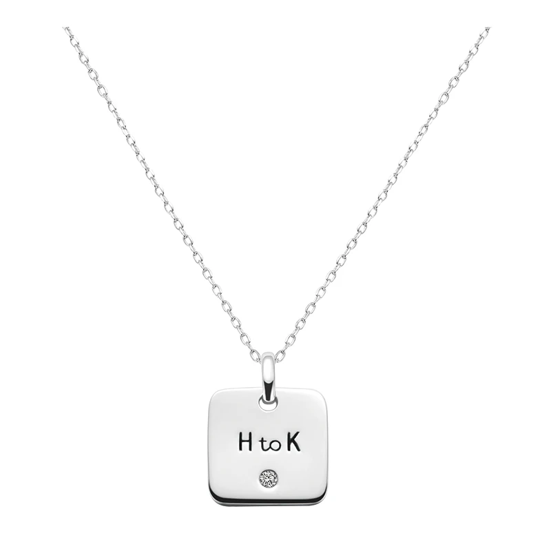 LEKANI 2019 Clavicle Chain Square Dog Tag Pendant Engraved H to K Letter Cubic zirconia 925 Sterling Silver Choker Necklaces
LEKANI 2019 Clavicle Chain Square Dog Tag Pendant Engraved H to K Letter Cubic zirconia 925 Sterling Silver Choker Necklaces