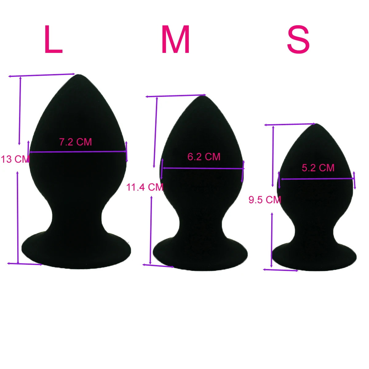 3PCS/SET Large Silicone Butt Plug Anal Plug with Strong Sucker Big Anal Sex Toys for Woman and Men Anus Massager Erotic Toys