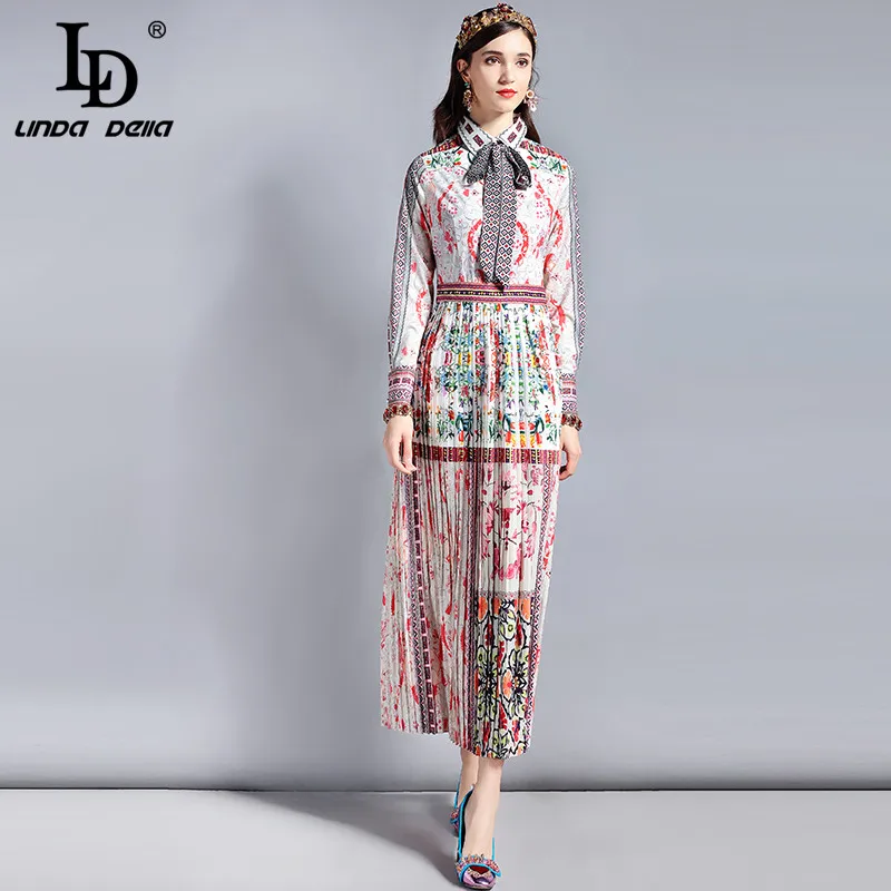 LD LINDA DELLA Spring Fashion Runway Designer Dress Women's Long sleeve Bow Collar Retro Art Printed Vintage Long Dress
LD LINDA DELLA Spring Fashion Runway Designer Dress Women's Long sleeve Bow Collar Retro Art Printed Vintage Long Dress