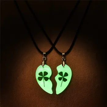 Suteyi Clover Luminous Couple Necklace 2pcs Heart Shape Pendant Necklace Glowing In The Dark Lovers Jewelry Rope Long Necklace
Suteyi Clover Luminous Couple Necklace 2pcs Heart Shape Pendant Necklace Glowing In The Dark Lovers Jewelry Rope Long Necklace
