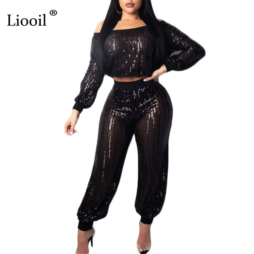 Liooil Sexy Two Piece Sequin Jumpsuits For Women 2019 Spring Lantern Sleeve Off Shoulder Party Black Rompers Womens Jumpsuit
Liooil Sexy Two Piece Sequin Jumpsuits For Women 2019 Spring Lantern Sleeve Off Shoulder Party Black Rompers Womens Jumpsuit