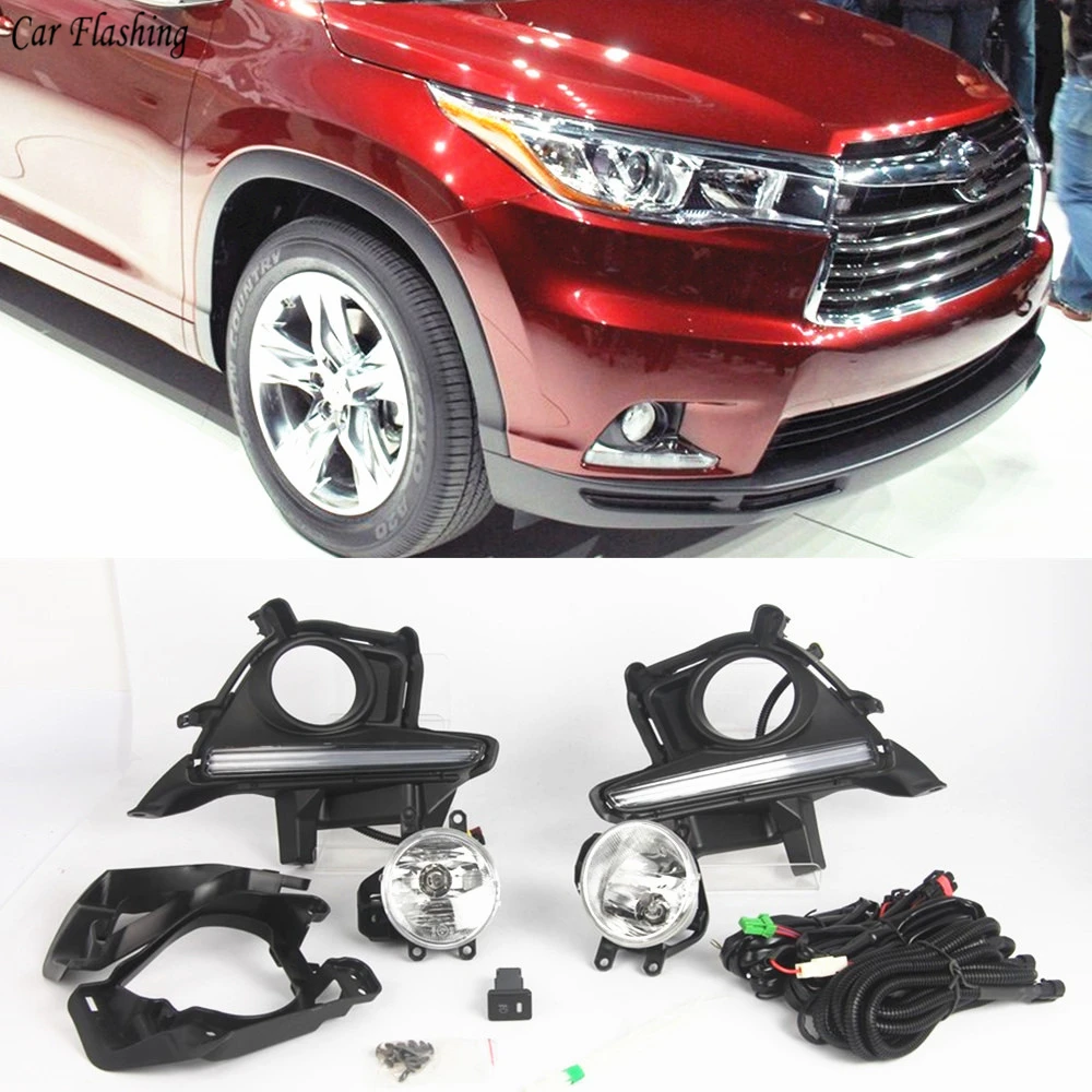 Car Flashing 2PCS For Toyota Highlander 2014 2015 2016 LED DRL Daytime Running Lights Fog Head Lamp with Fog light white
Car Flashing 2PCS For Toyota Highlander 2014 2015 2016 LED DRL Daytime Running Lights Fog Head Lamp with Fog light white