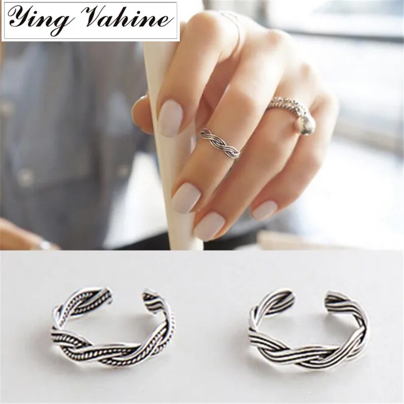 925 Sterling Silver Jewelry Celebrity Twine Carved Knuckle Open Rings for Women Party
925 Sterling Silver Jewelry Celebrity Twine Carved Knuckle Open Rings for Women Party
