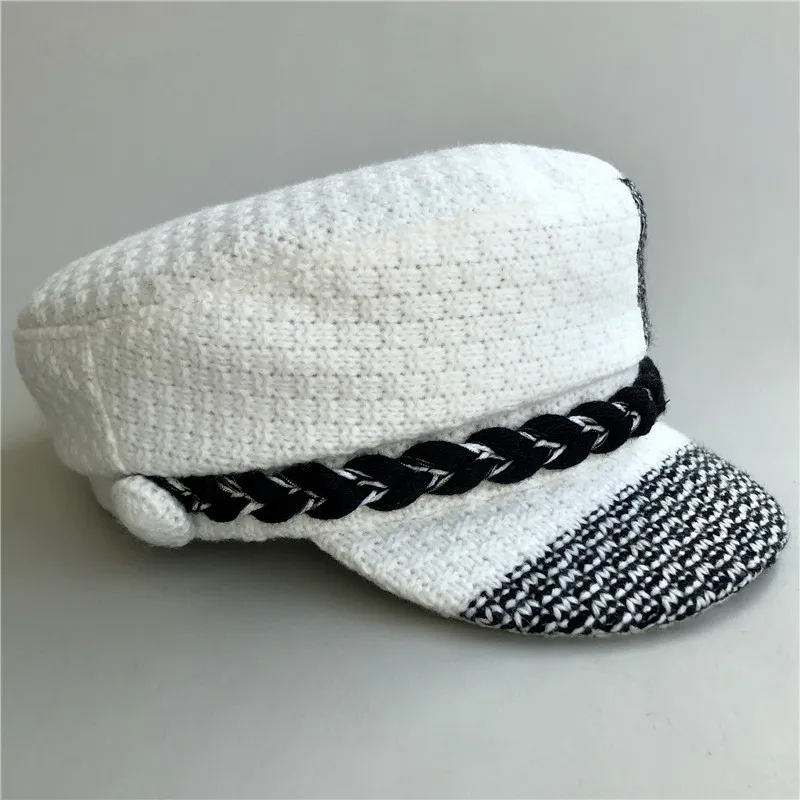 Vogue White Tweed Military Hat Women Winter beret Flat Top black Braid Army Cap Ladies Coloured Headwear Covering Newsboy Cap
Vogue White Tweed Military Hat Women Winter beret Flat Top black Braid Army Cap Ladies Coloured Headwear Covering Newsboy Cap